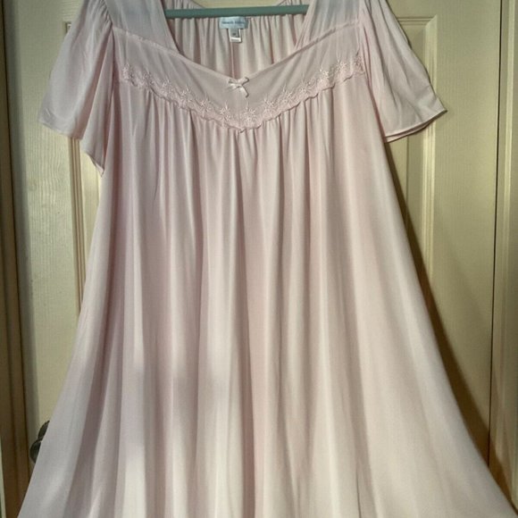 Vintage Heavenly Bodies Pink Nylon & Lace Nightgown Size 2X